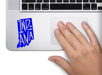 ExpressDecor State Name Indiana Keypad Computer Laptop Symbol Decal Family Love Car Truck Sticker Window (Blue)