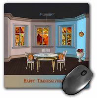 3dRose LLC 8 x 8 x 0.25 Inches Mouse Pad, Turkeys at Thanksgivukkah, Star of David, and Menorah (mp_167380_1)