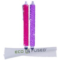 Eco-Fused Universal Bling Stylus Pens - 2 Long Gem Covered Stylus Pens - for All Capacitive Touchscreen Devices - iPad, iPhone, Samsung Phones, All Android Phones, Tablets and More
