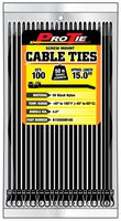 Pro Tie B15SDSM100 15-Inch Screw Mount Standard Duty Cable Tie, UV Black Nylon, 100-Pack