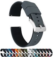 23mm Smoke Grey/Black Barton Elite Silicone Watch Bands - Quick Release - Choose Strap Color & Width