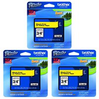 Brother Genuine P-Touch TZE-641 Tape, 3/4" (0.7") Standard Laminated P-Touch Tape, Black on Yellow, for Indoor or Outdoor Use, Water-Resistant, 26.2 ft (8 m), Single-Pack (3)