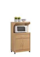 Hodedah Microwave Kitchen Cart, Beech