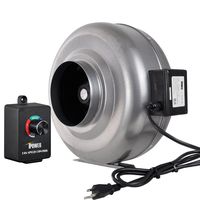 iPower GLFANXINLCTR6 6 Inch 442 CFM Duct Inline HVAC Exhaust Blower Ventilation Fan with Variable Speed Controller, 6", Grey