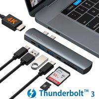 USB C Hub for Macbook Pro USB Adapter Dongle for Mac Air/Pro 2019 2018, Macbook Pro 2017 2016, TOWOND 7 in 1 Type-C Dock with 4K HDMI, Thunderbolt 3 5K@60Hz, 100W PD, 2 USB 3.0, SD/TF Card Readers