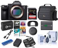 Sony Alpha a7 III 24MP UHD 4K Mirrorless Digital Camera + 32GB SDHC U3 Card + Lowepro Camera Case + Spare Battery + Cleaning Kit + Memory Wallet + Card Reader + Corel PC Photo Video Art Suite 07