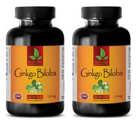 Brain Booster nootropic Supplement for Focus - Ginkgo BILOBA 120MG - Natural Extract - Wellness Formula Pills - 2 Bottles (100 Capsules)