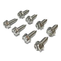 Eight (8) Stainless Steel License Plate Screws - Rustproof Stainless Steel Fasteners for Fastening License Plates, Frames & Covers on Vehicles That Use Nylon Screw Insert Retainers (Stainless Steel)