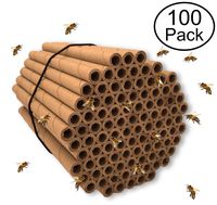 Mason Bee Tubes | 100 Pack of 6 inch Long and 5/16 Inner Diameter Hole | Great Refills and Inserts for Bee Houses, Condos, Hotels, and Nests | Help Grow Your Garden in No Time With The Best Helpers