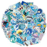 VSCO Stickers for Water Bottles 100 pcs Blue Cute Vinyl Waterproof Stickers for Hydroflasks Laptop Luggage Skateboard Guitar Phone Trendy Aesthetic Graffiti Stickers for Teens Boys Girls (Blue)