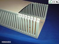 6x4-Inch High Density Open Slot Wiring Cable Management Raceway Duct with Cover, 2 Meter - Gray