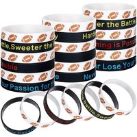 48 Pieces Ball Motivational Bracelets Silicone Rubber Wristbands Stretch Rubber Bracelets for Sport Theme Party (Football Style)
