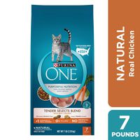 Purina ONE Natural Dry Cat Food, Tender Selects Blend With Real Chicken - 7 lb. Bag