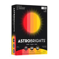Astrobrights Color Paper, 8.5" x 11", 24 lb/89 gsm,"Warm" 5-Color Assortment, 500 Sheets (20272)
