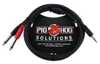 Pig Hog PB-S3403 3.5 mm Stereo to Dual 1/4" Mono (Male) Stereo Breakout Cable, 3 Feet