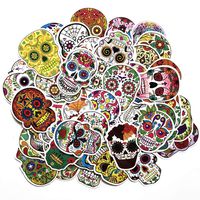 LIN LANG Sugar Skull Stickers Pack 60pcs Laptop Skull Decals Dia de Los Muertos Mexican Day of The Dead Sticker Bomb Water Bottle Luggage Bike Computer Skateboard Vinyl Decal Pack