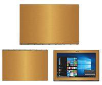 Decalrus - Protective Decal for Lenovo Yoga Book (10.1" Screen) Tablet Gold Texture Brushed Aluminum Skin Skins Decal for case Cover wrap BAyogabook10Gold
