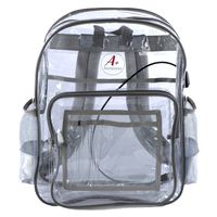 Heavy Duty Clear Backpack With Reinforced Straps Transparent Bookbag With Laptop Sleeve Reflective Lining and USB Port See Through for School Security