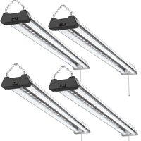 Sunco Lighting 4 Pack Industrial LED Shop Light, 4 FT, Linkable Integrated T8 Fixture, 40W=260W, 6000K Daylight Deluxe, 4000 LM, Surface + Suspension Mount, Pull Chain, Garage Light - Energy Star