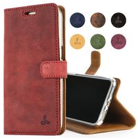 Snakehive iPhone 7 Plus Case, Vintage Collection Apple iPhone 7 Plus Wallet Case in Nubuck Leather Credit Card/Note Slot Apple iPhone 7 Plus (Burgundy)