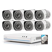 Zmodo ZS-1004-B 8CH HDMI NVR Simplified PoE Surveillance Video Security Camera System, Black, 8 Cam Kit