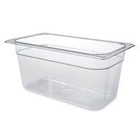 Rubbermaid Commercial Products Cold Food Insert Pan for Restaurants/Kitchens/Cafeterias, 1/3 Size, 6 Inches Deep, Clear (FG118P00CLR)