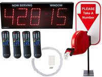 Multi-Window Take-a-Number System Showing 3-Digit Ticket Number and 2-Digit Window Number for Waiting Line Management