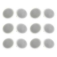 Pyle PDIC81RD 8-Inch Round In-Wall Speakers, 12 Pack