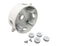 Sealproof 5 Hole 1/2-Inch Holes Weatherproof Round Electrical Outlet Box with 5 Outlet Holes, 1/2" Dia, UL Listed, White