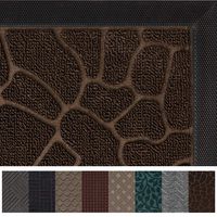 Gorilla Grip Original Durable Rubber Door Mat, 47x35, Heavy Duty Doormat for Indoor Outdoor, Waterproof, Easy Clean, Low-Profile Rug Mats for Entry, Patio, High Traffic Areas, Dark Brown Pebble