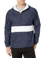 Charles River Apparel Wind & Water-Resistant Pullover Rain Jacket (Reg/Ext Sizes), Navy/White, M