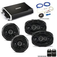Kicker 43DSC6504 6.5" & 43DSC69304 6x9" DS-Series Speakers with 43DXA2504 DX-Series Amplifier and Wire kit