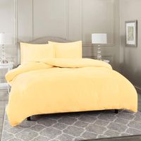 Nestl Bedding Duvet Cover 3 Piece Set - Ultra Soft Double Brushed Microfiber Hotel Collection - Comforter Cover with Button Closure and 2 Pillow Shams, Vanilla Yellow - California King 98"x104"