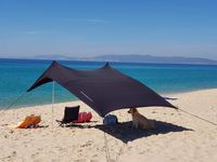 Neso Tents Beach Tent with Sand Anchor, Portable Canopy Sunshade - 7' x 7' - Patented Reinforced Corners(Black)