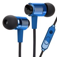 GOgroove AudiOHM RNF Durable Earbuds - Heavy Duty Headphones with Thick Aramid Fiber Reinforced Cable, in-Line Microphone, in-Ear Noise Isolation & Rugged Metal Driver Housing (Cobalt Blue)