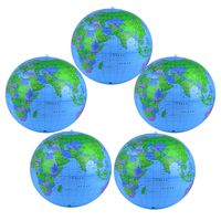 Coopay 5 Pack Inflatable Globe PVC World Globe Inflatable Earth Beach Ball for Beach Playing or Teaching