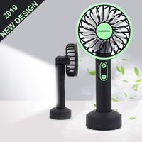 MASBRILL Mini Portable Handheld Fan with USB Rechargeable & 3 Modes Bright LED Light Rechargeable Fan Portable Ideal for Home Office Outdoor Use 8 Hours Working Time