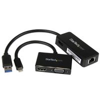 StarTech.com 2-in-1 Accessory Kit for Surface and Surface Pro 4 - mDP to HDMI / VGA - USB 3.0 GbE - Works with Surface Pro 3 and Surface 3 (MSTS3MDPUGBK)
