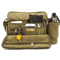 Canvas Crossbody Messenger Bag Multifunctional Shoulder Handbag Travel Purse for Men and Women Leisure Change Packet