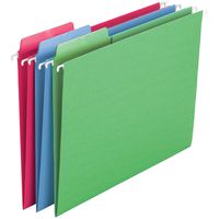 Smead Erasable FasTab Hanging File Folder, 1/3-Cut Built-in Tab, Letter Size, Assorted Primary Colors, 18 per Box (64031)