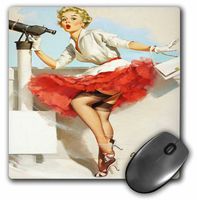 3dRose Print of Elvgren Pinup All Aboard - Mouse Pad, 8 by 8" (mp_204067_1)