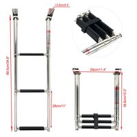 Amarine Made 3 Step Stainless Steel Telescoping Boat Ladder Swim Step