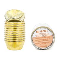 Gifbera Standard Gold Foil Cupcake Liners Wrappers Metallic Baking Cups, 200-Count