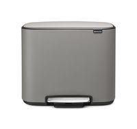 Brabantia Bo Pedal Bin, 36 Litre, Steel, Mineral Concrete Grey, 36 L