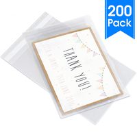 Pack It Chic - 5" X 7" (200 Pack) Clear Resealable Cellophane Cello Bags - Fits 5X7 Prints, Photos, A2 A4 A6 Cards & Envelopes - Self Seal (More Sizes Available)