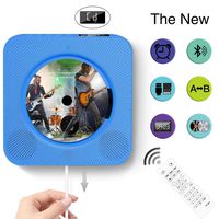 Portable Bluetooth CD Player, Wall Mountable Portable CD Player with Screen, Home Audio with Remote Control Built-in HiFi Speaker, USB Drive Player, MP3 3.5mm Headphone Jack & Aux Input/Output（Blue）