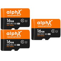 5 Piece Bundle - AlphX 16gb [3 pack] Micro SD High Speed Class 10 Memory Cards for Samsung Galaxy S9, S9+, S8, Note 8, S7, S5, S4 with Bonus Adapter and Sandisk Micro SD Card Reader