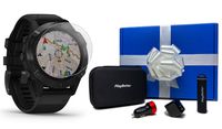 Garmin Fenix 6 Pro (Black with Black Band) Beat Yesterday Gift Box Bundle | +HD Screen Protectors, PlayBetter Portable Charger, Car/Wall Adapters & Protective Case | Multisport Fitness Watch