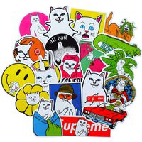 Ripndip Superme Stickers[50pcs] Cool Cat Vinyl Sticker for Laptop Phone Computer PC Water Bottle Bike Helmet Car Motorcycle Bumper Luggage Helmet Skateboard Snowboard Waterproof Graffiti Hippie Decals