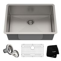 Kraus KHU100-26 Standart Pro 16 Gauge Undermount Single Bowl Kitchen Sink, 26 Inch, Stainless Steel
